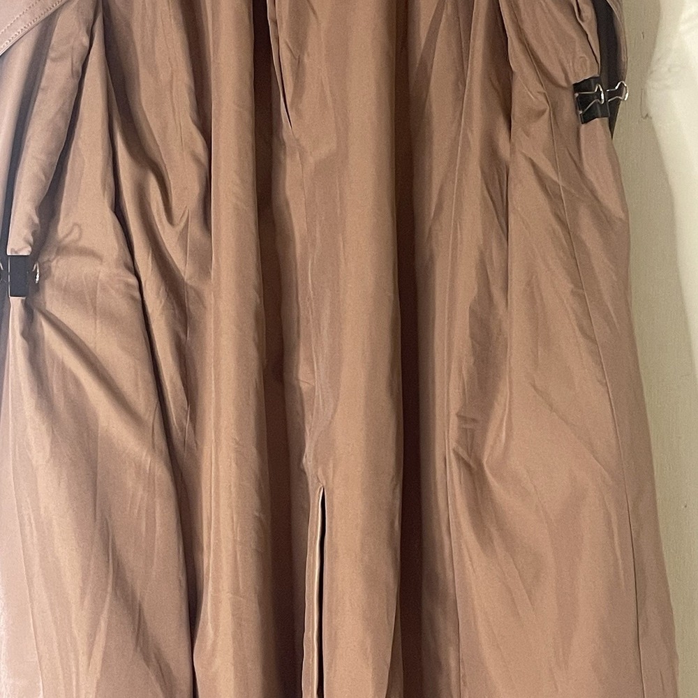 Ann Taylor Faux Leather Wrap Coat Tan XXL Belted Jacket Women Plus NWT - Picture 4 of 6